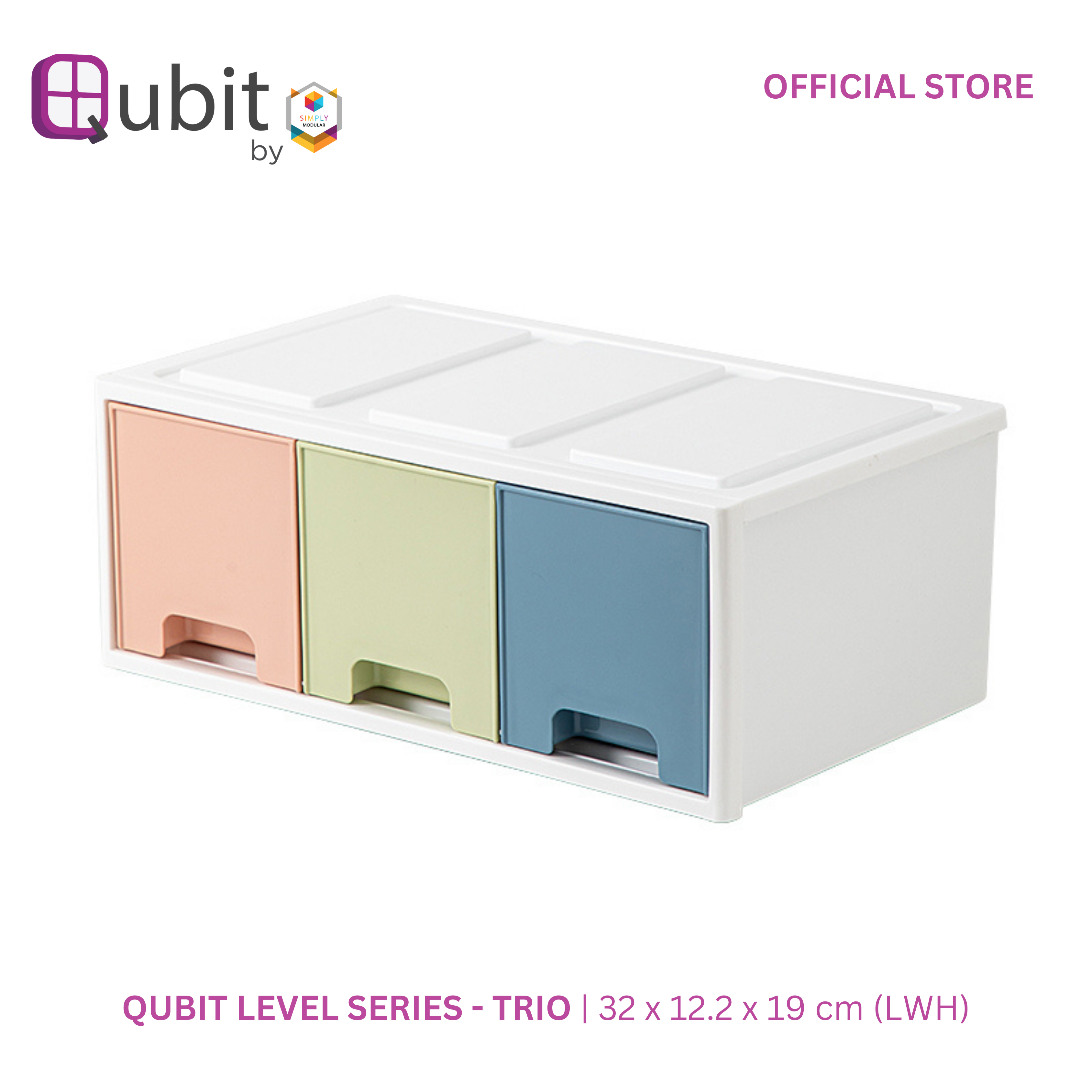 0725765449214 | Qubit Level Trio Storage Drawer Organizer