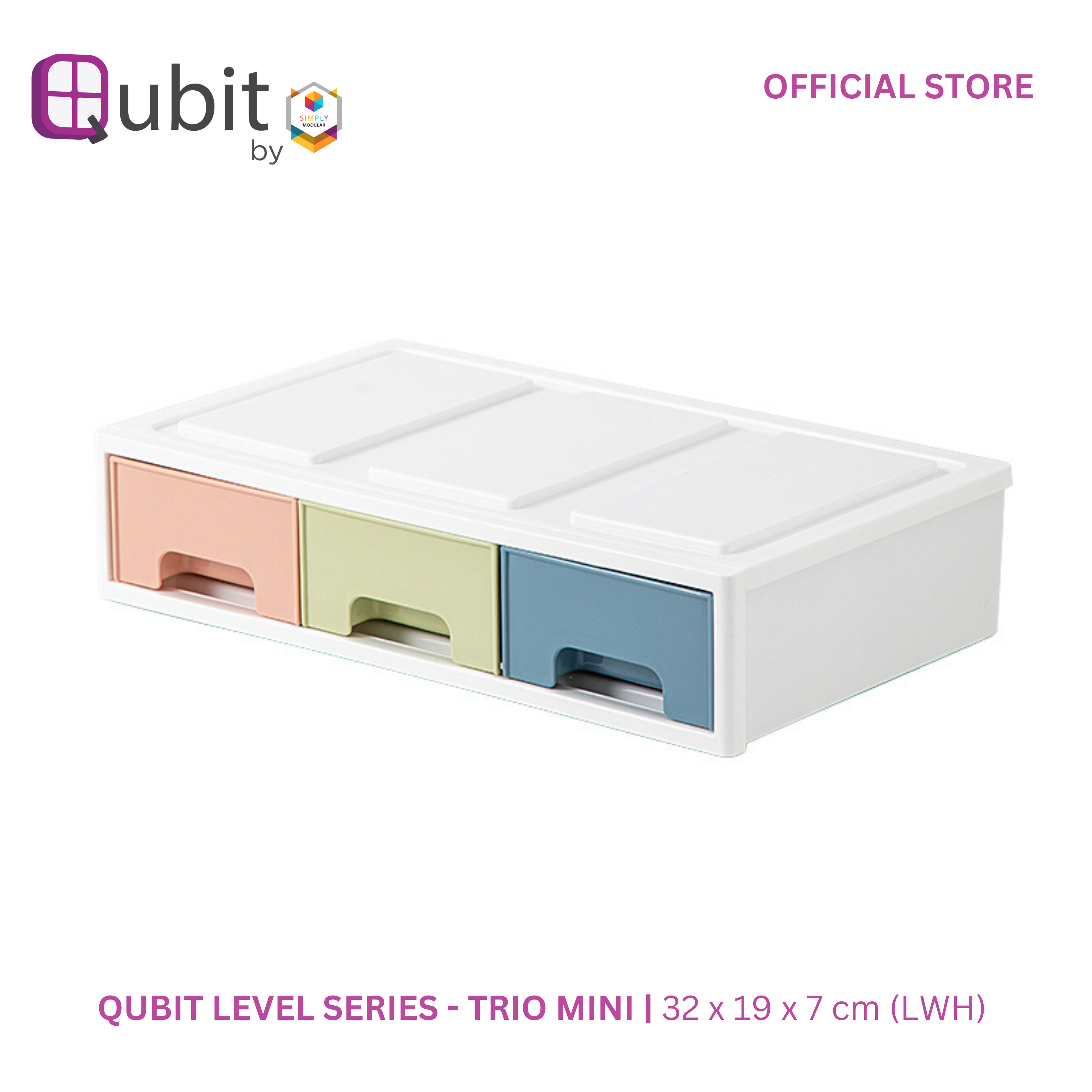 0725765449283 | Qubit Level Trio Mini Storage Drawer Organizer