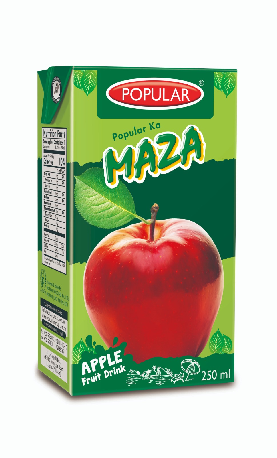 0745604690119 | POPULAR MAZA APPLE 250ML